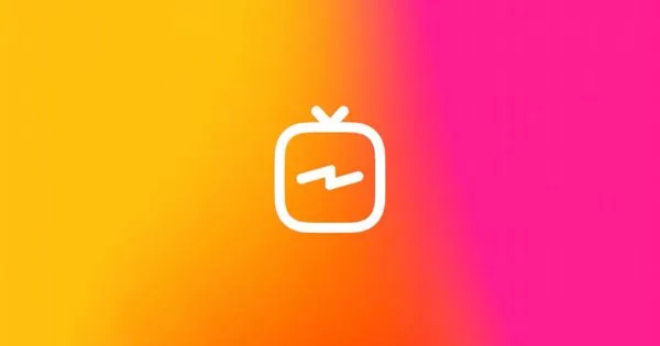 Gradient background with orange to pink hues and white TV icon with lightning bolt.