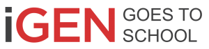 iGEN goes to school campaign logo with red and black typography