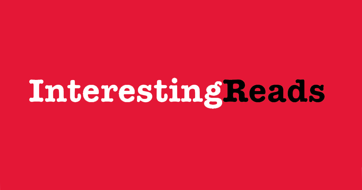 White text "InterestingReads" on a bold red background for a blog banner.