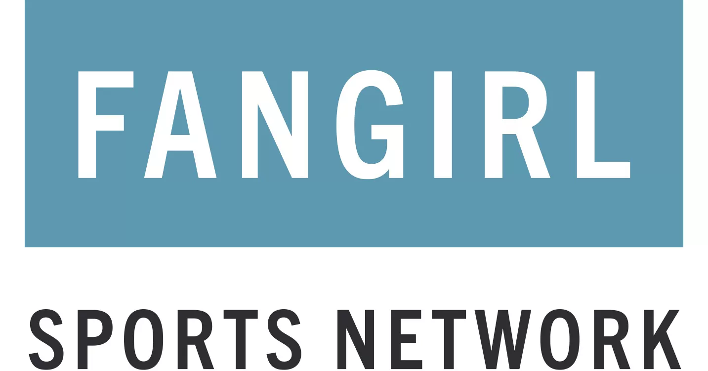 Fangirl Sports Network logo with blue background and white text.