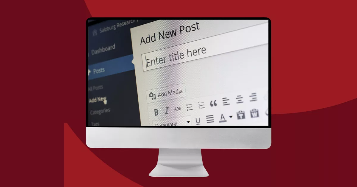 Computer screen displaying 'Add New Post' on a blogging platform editor.