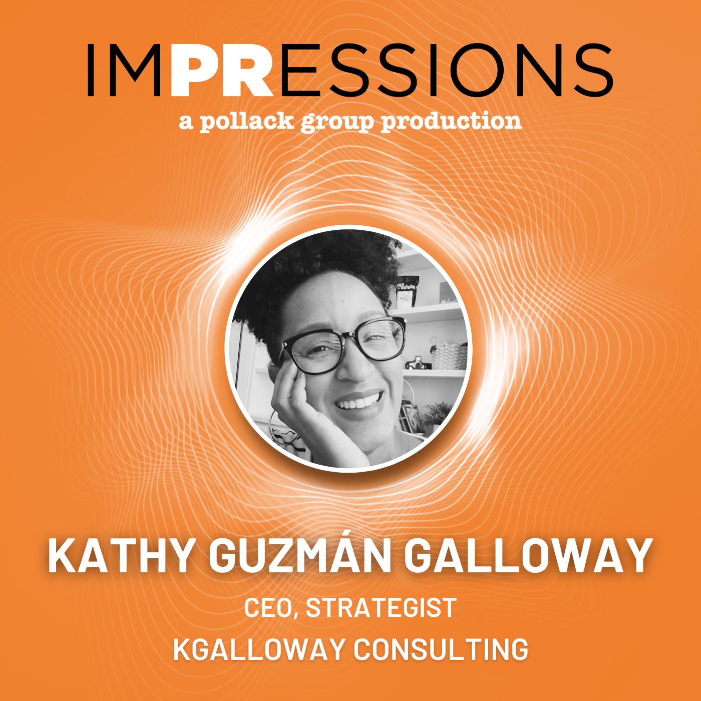 Impressions poster with smiling Kathy Guzman Galloway