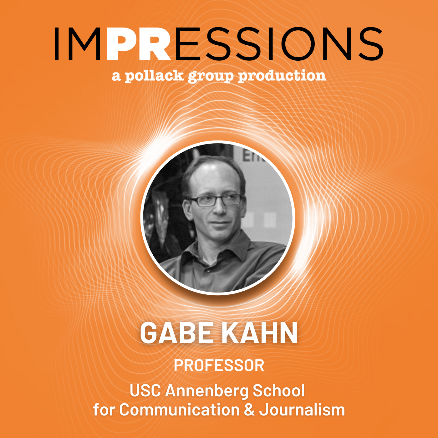 Promotional graphic with text and portrait of a professor from USC Annenberg School.