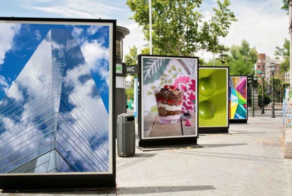 Outdoor advertising billboards on the street