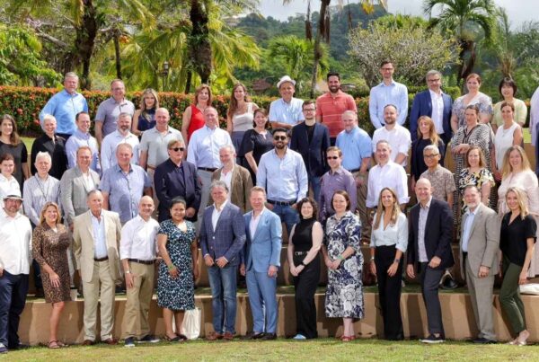 Group photo of the Worldcom Public Relations Group's conference at Costa Rica