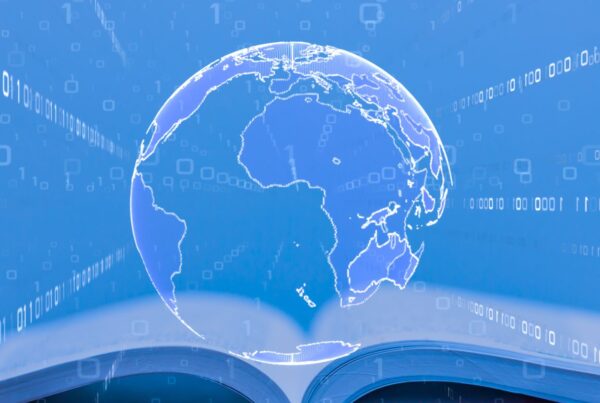 A globe in the digital world of knowledge